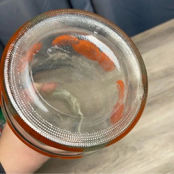 Vintage Anchor Hocking Orange Juice Jar Container - Oranges & White Blossoms 2qt - Picture 6 of 9